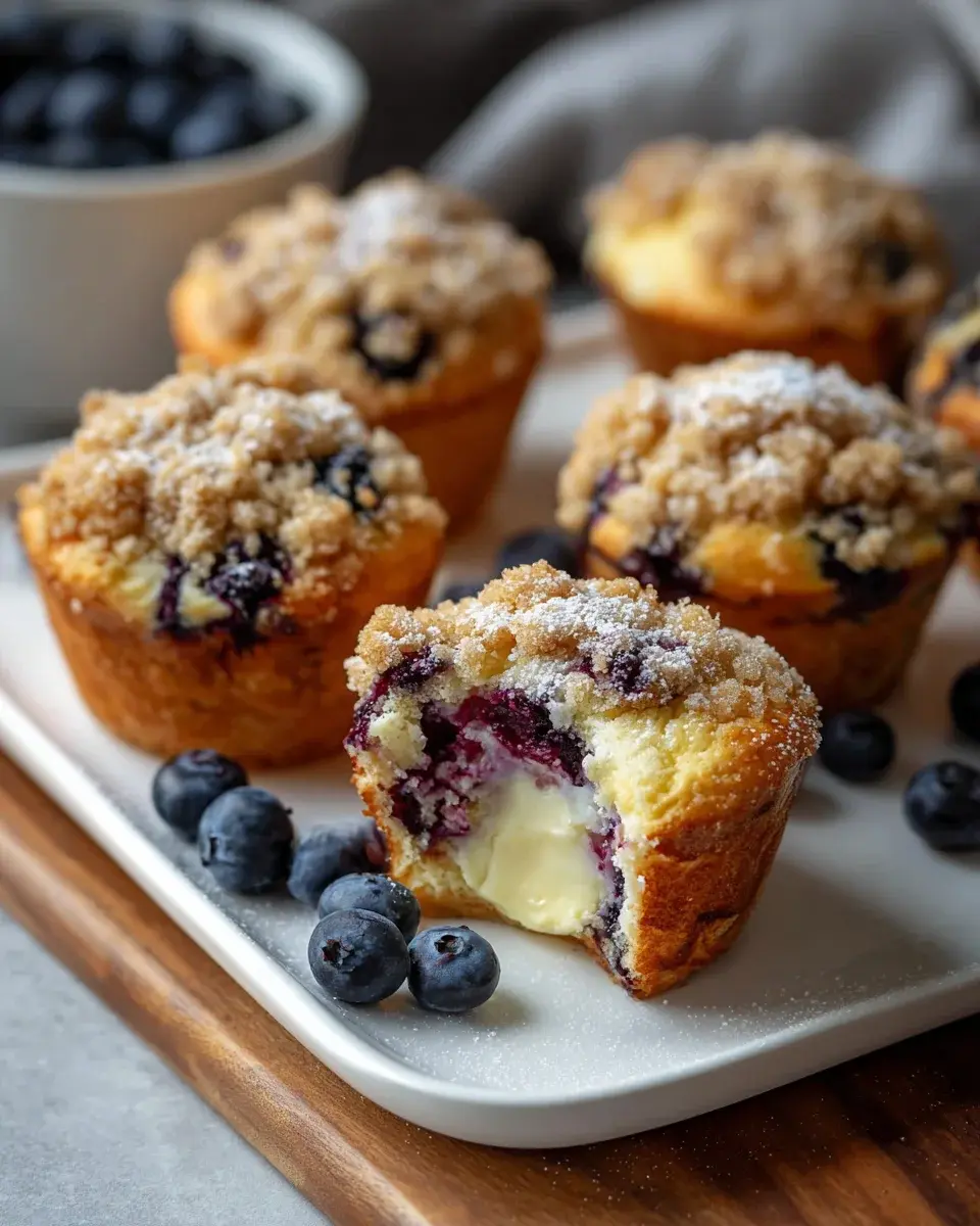 Blaubeer Cheesecake Muffins Rezept