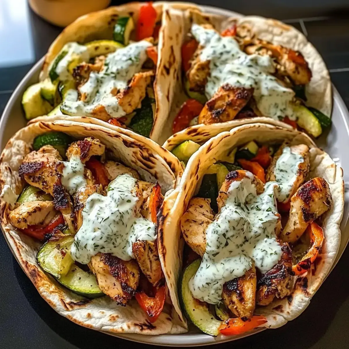 Blechpfannen Hühnchen Pitas Kräuter Ranch