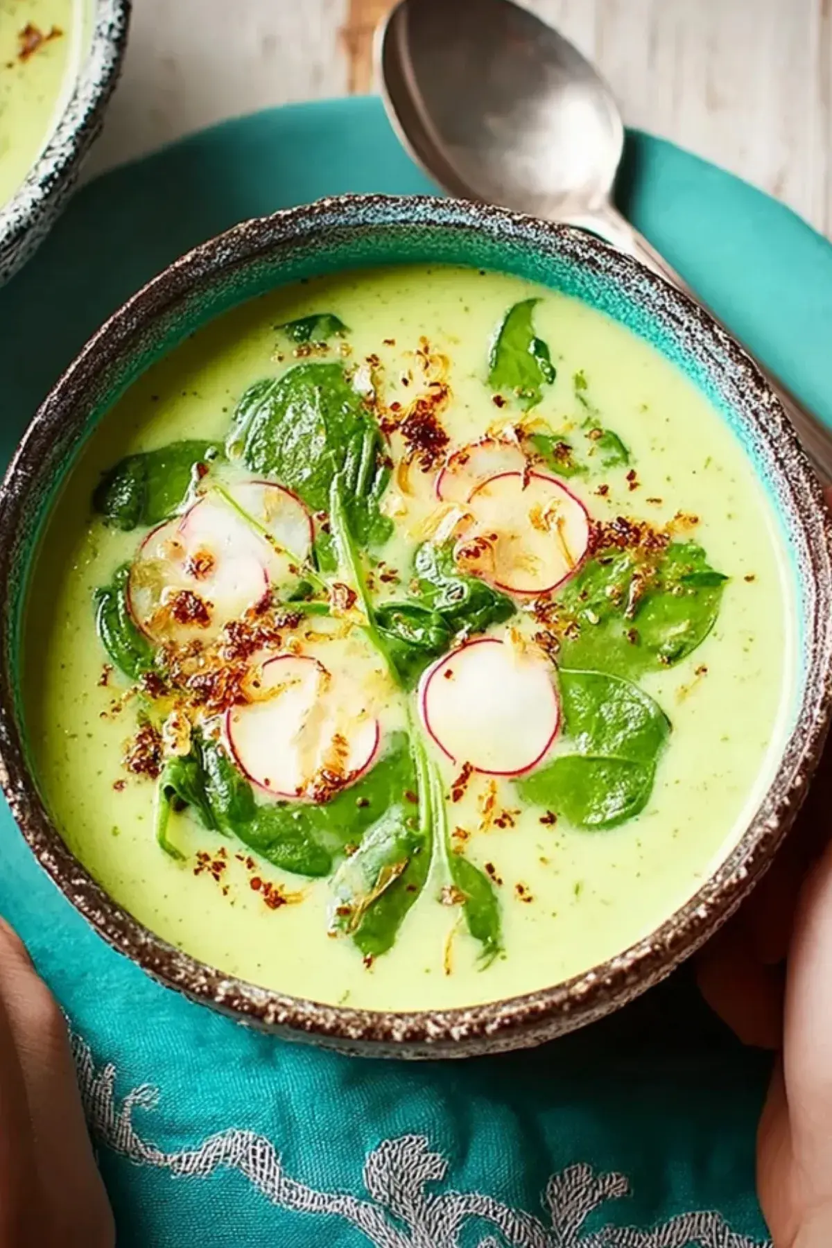 Blumenkohl Kokos Suppe mit Spinat