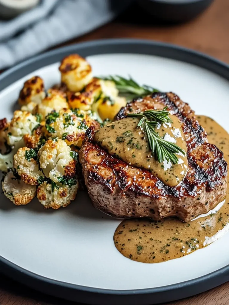 Blumenkohlsteak mit Pfefferrahmsauce