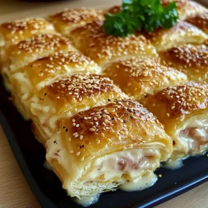 Blätterteig Puten Käse Snacks