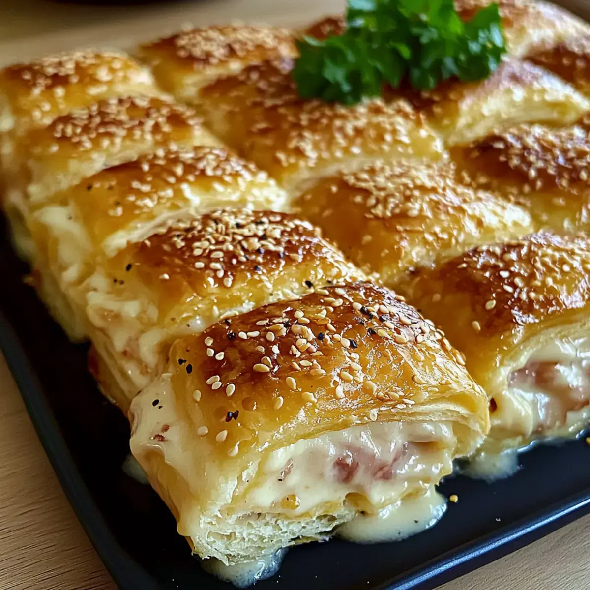 Blätterteig Puten Käse Snacks