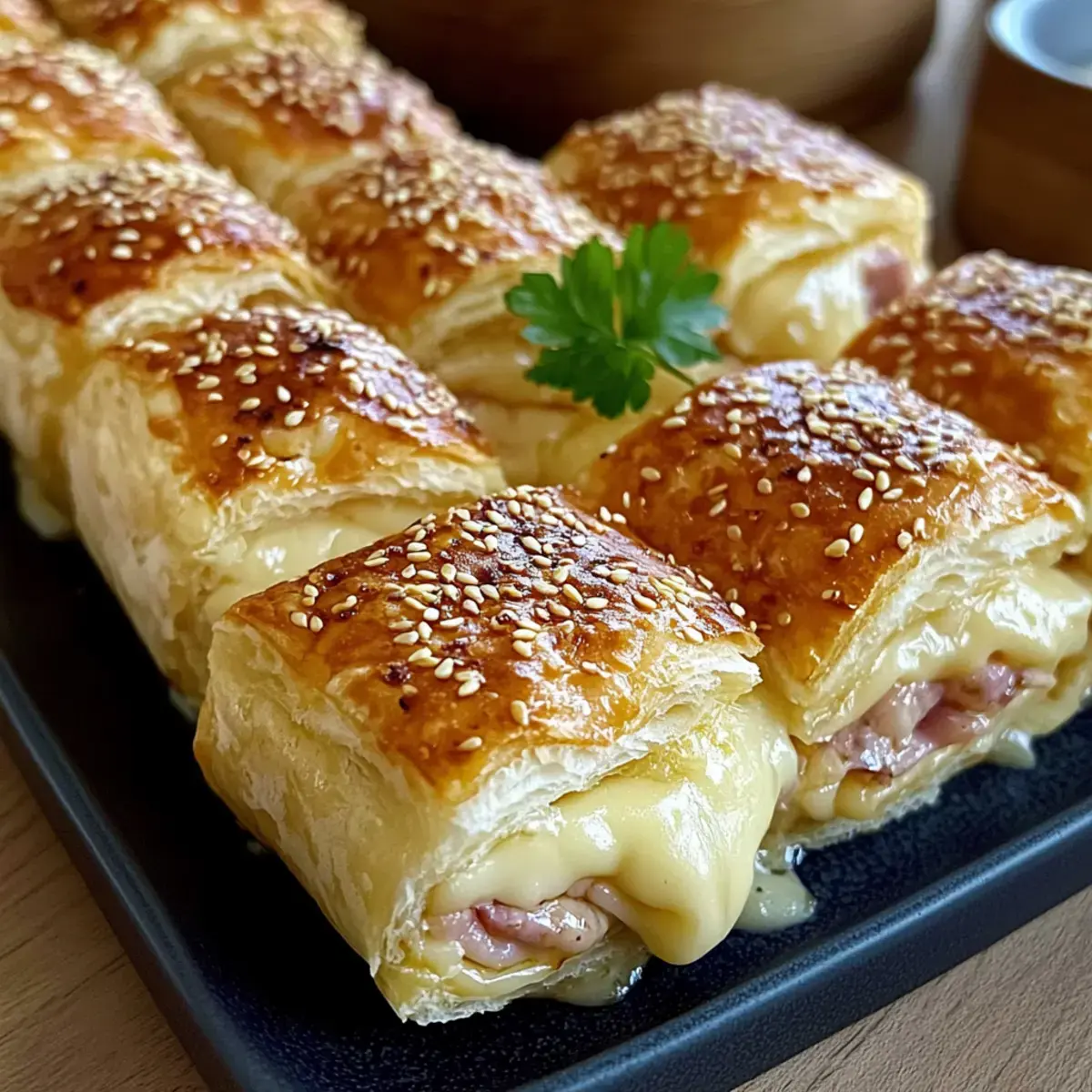 Blätterteig Puten Käse Snacks