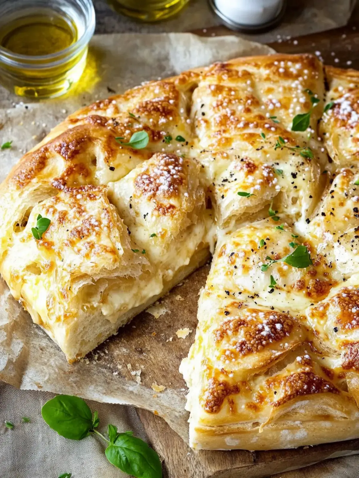 Blätterteig mit Schinken und Käse