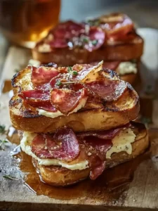 Bourbon-Made-Bacon gefüllter französischer Toast für Genießer