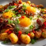 Breakfast Gnocchi Hash mit Ei und Rinderbacon
