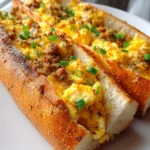 Breakfast Sausage Egg Cheese Stuffed Baguettes