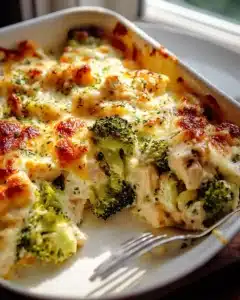 Brokkoli-Hähnchen-Auflauf mit Frischkäse und Mozzarella