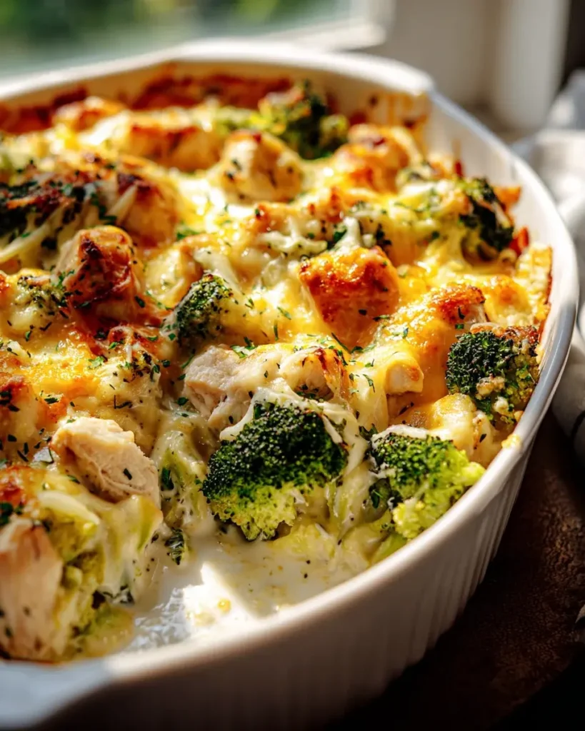 Brokkoli Hähnchen Auflauf Frischkäse Mozzarella