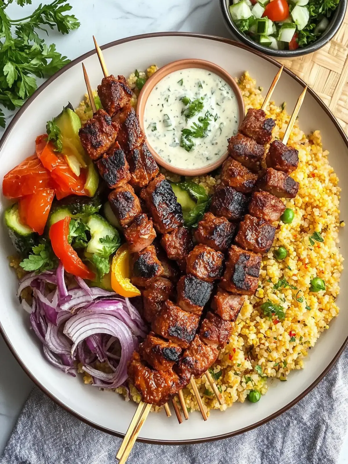 Bulgur Pilaw Adana Kebab