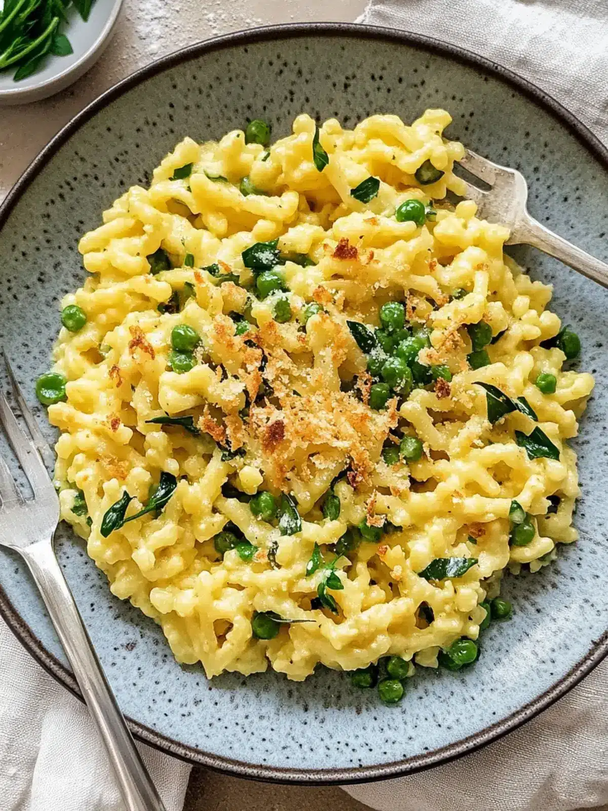 Bärlauch Käse Spätzle Röstzwiebeln