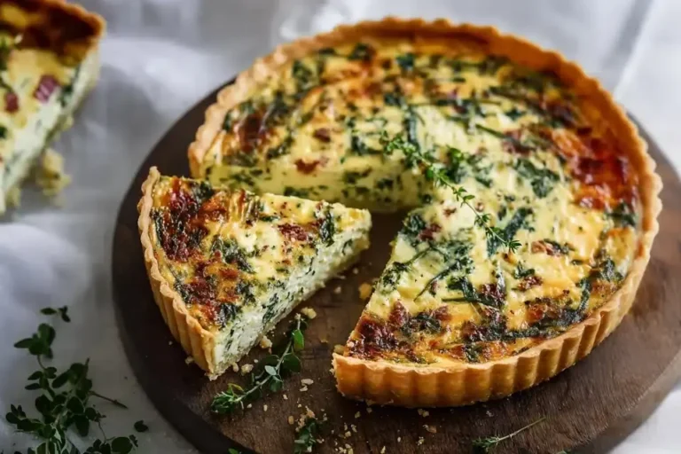 Bärlauch Quiche cremig mit Rindfleisch und Lauch