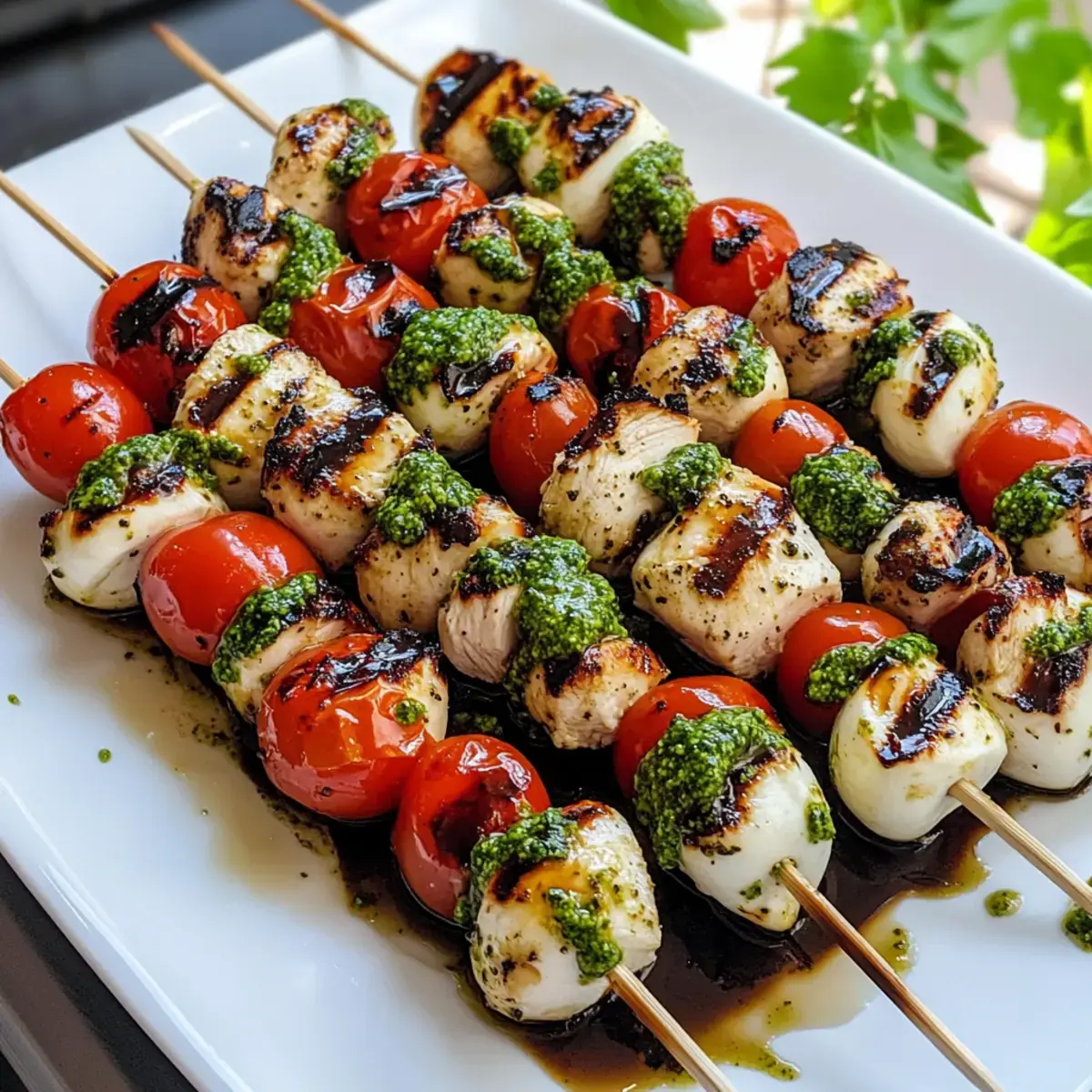 Caprese Hähnchen-Spieße