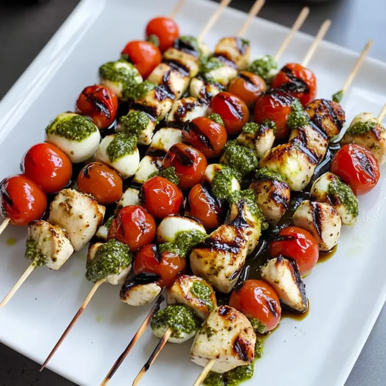 Köstliche Caprese Hähnchen-Spieße für dein Sommerfest
