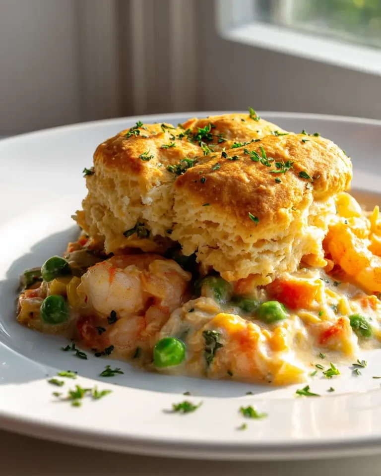 Käse Cheddar Bay Biscuit Seafood Pot Pie mit Kräuterkruste – Tastelle
