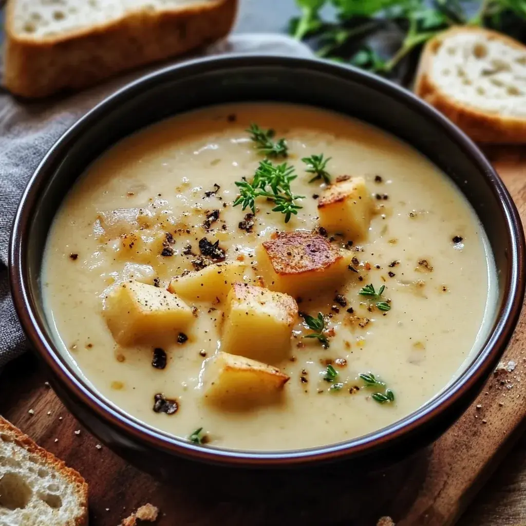 Cheddar-Knoblauch-Kräuter-Kartoffelsuppe Rezept