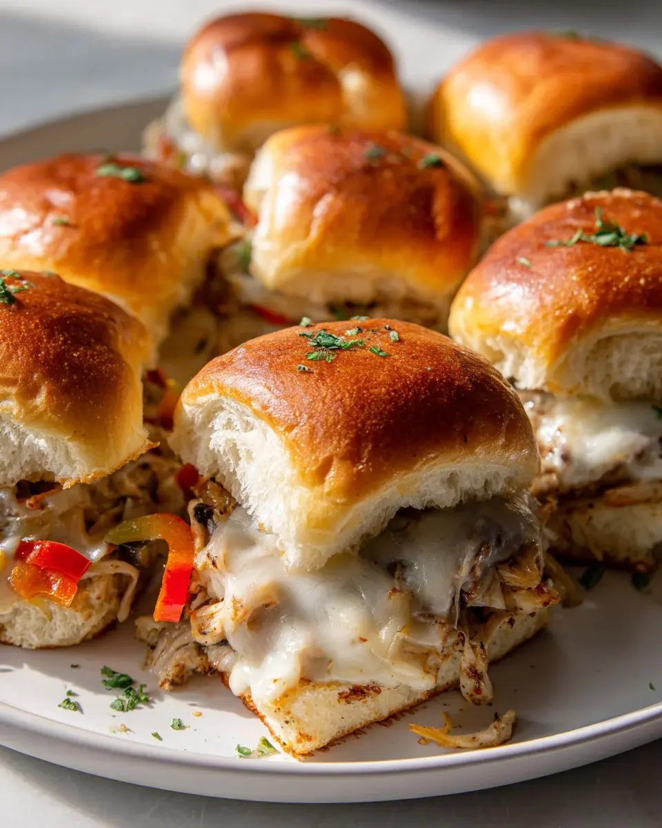 Chicken Cheesesteak Sliders