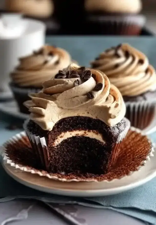 Chocolate Coffee Cream Cupcakes