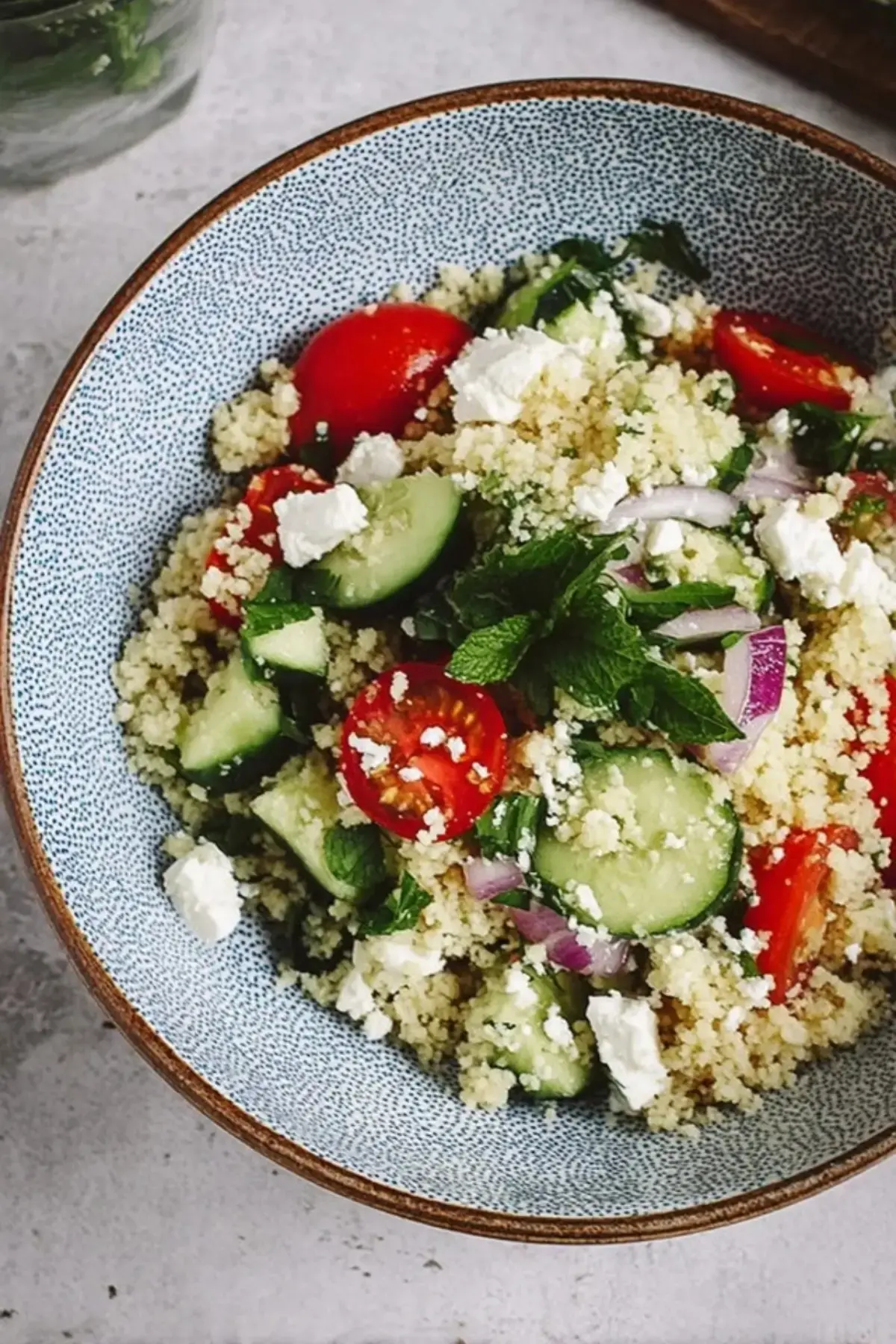 Couscous Salat mit Feta und Gurke