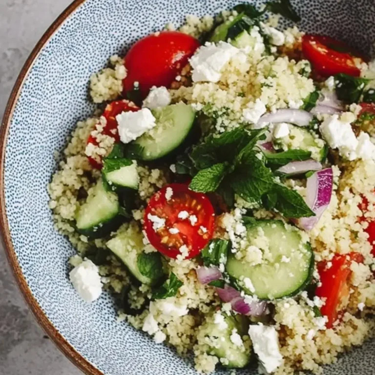 Couscous Salat mit Feta und Gurke
