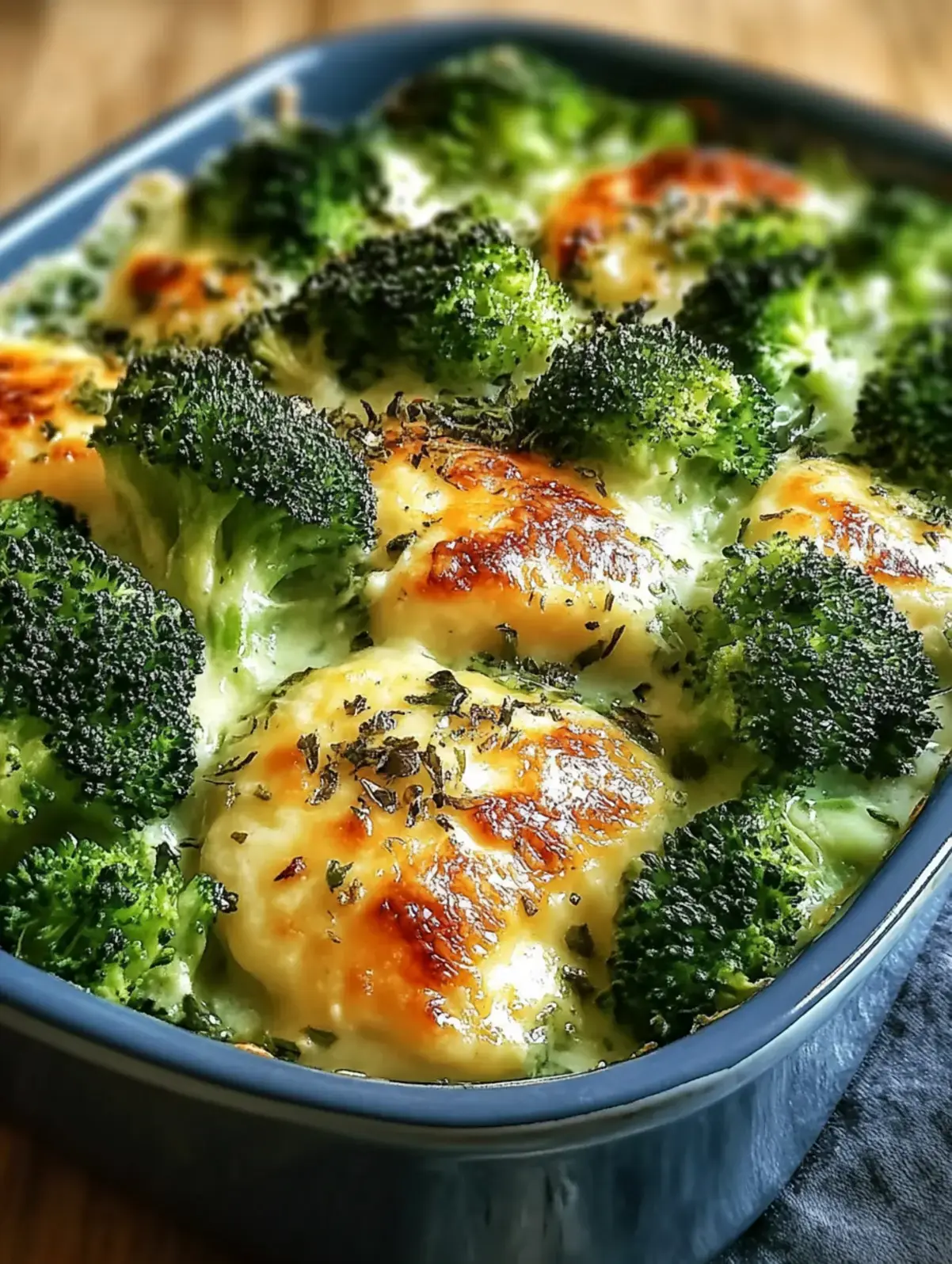 Cremige Brokkoli Hähnchenfilets mit Käse überbacken