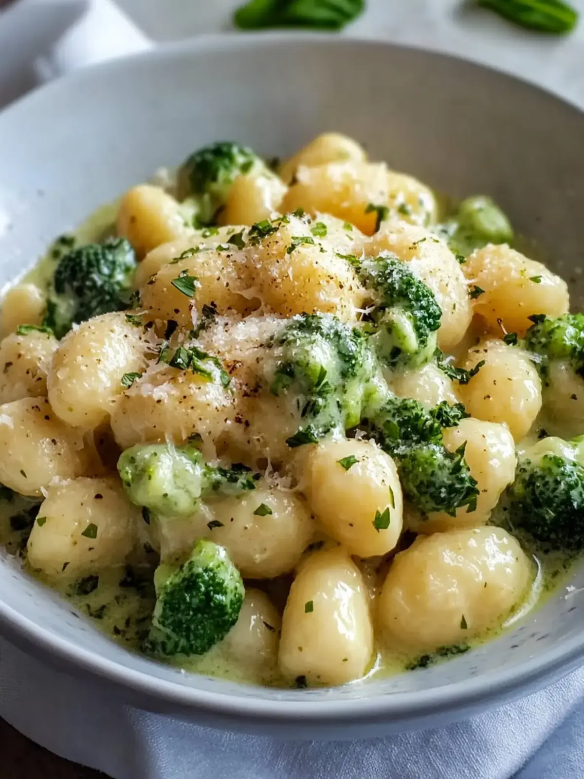 Cremige Hähnchen Brokkoli Gnocchi