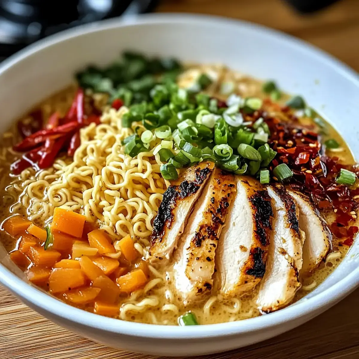 Cremige Knoblauch-Hühnchen-Ramen