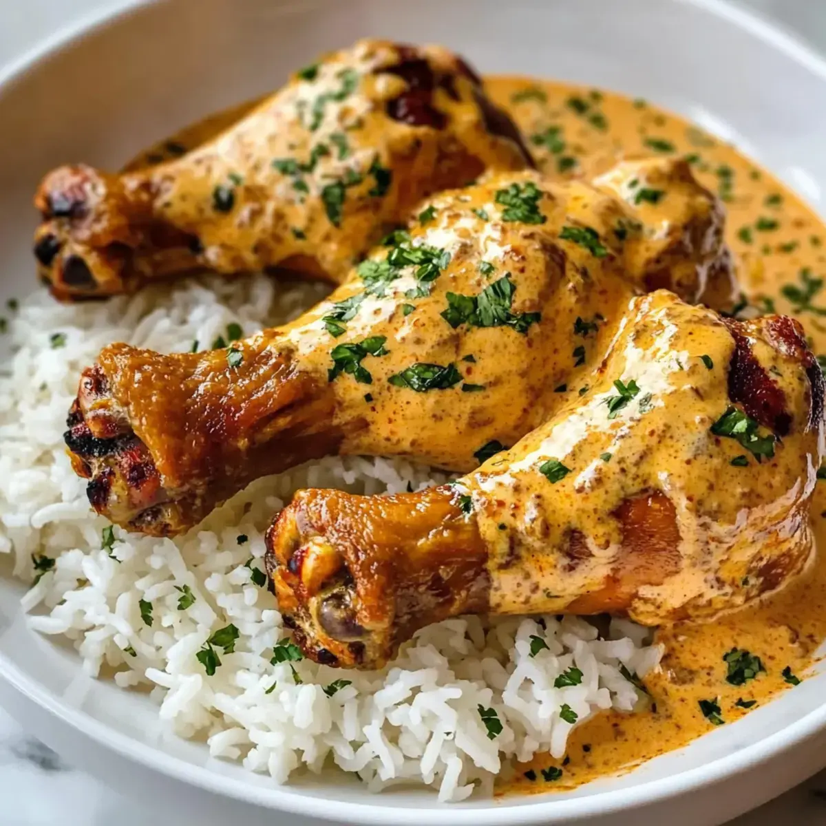 Cremige Paprika Hühnchenbeine