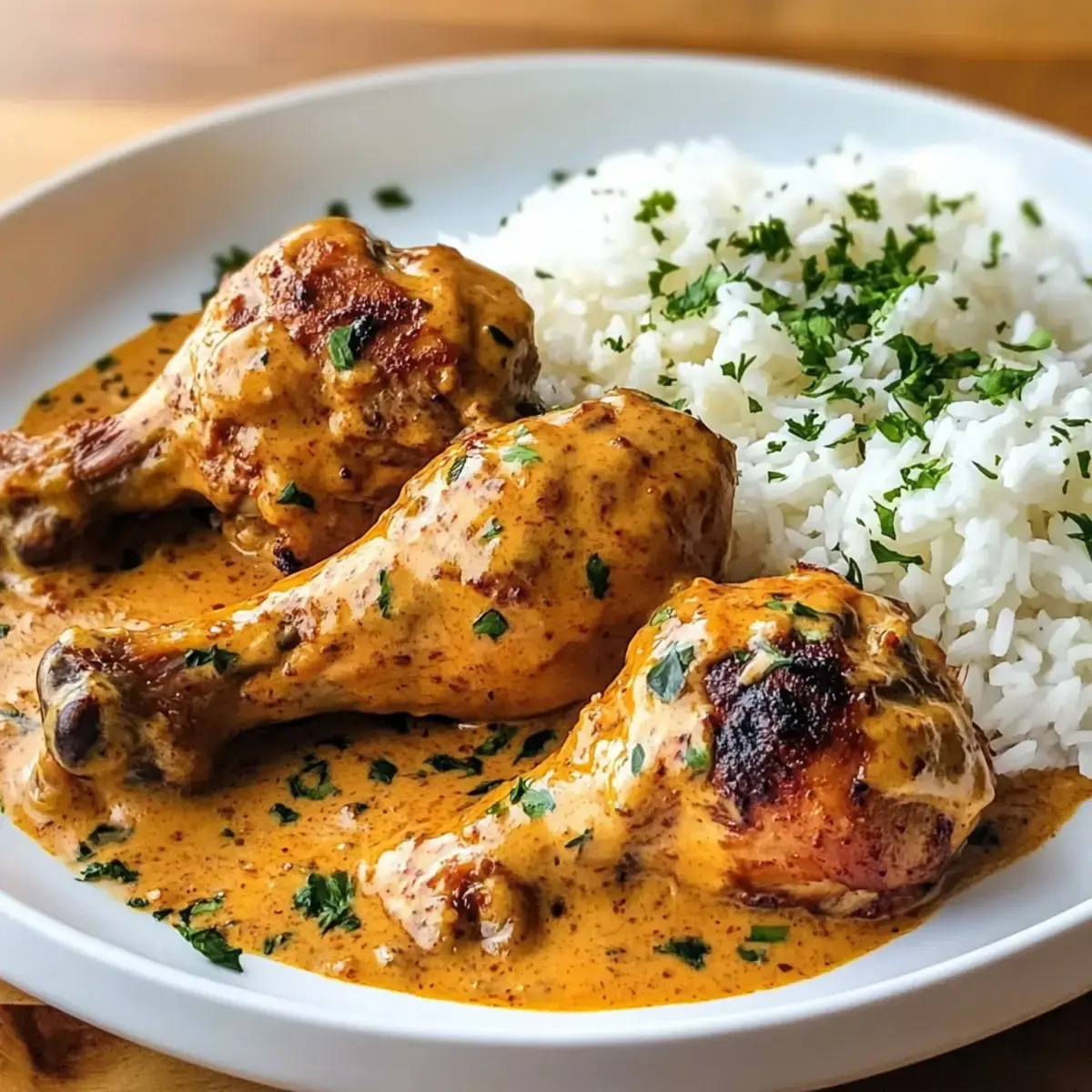 Cremige Paprika Hühnchenschenkel