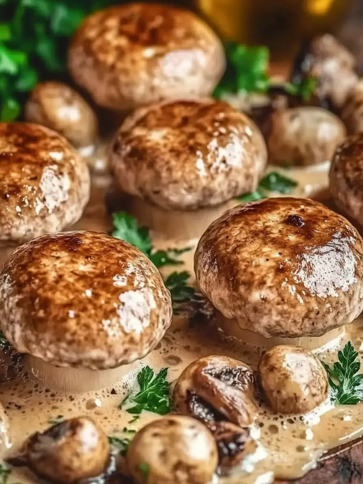 Cremige Pilz-Hühnchen-Fleischbällchen