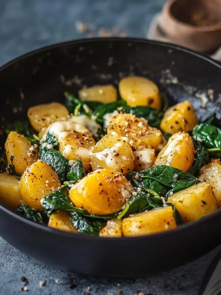 Cremige Spinat Kartoffel Pfanne