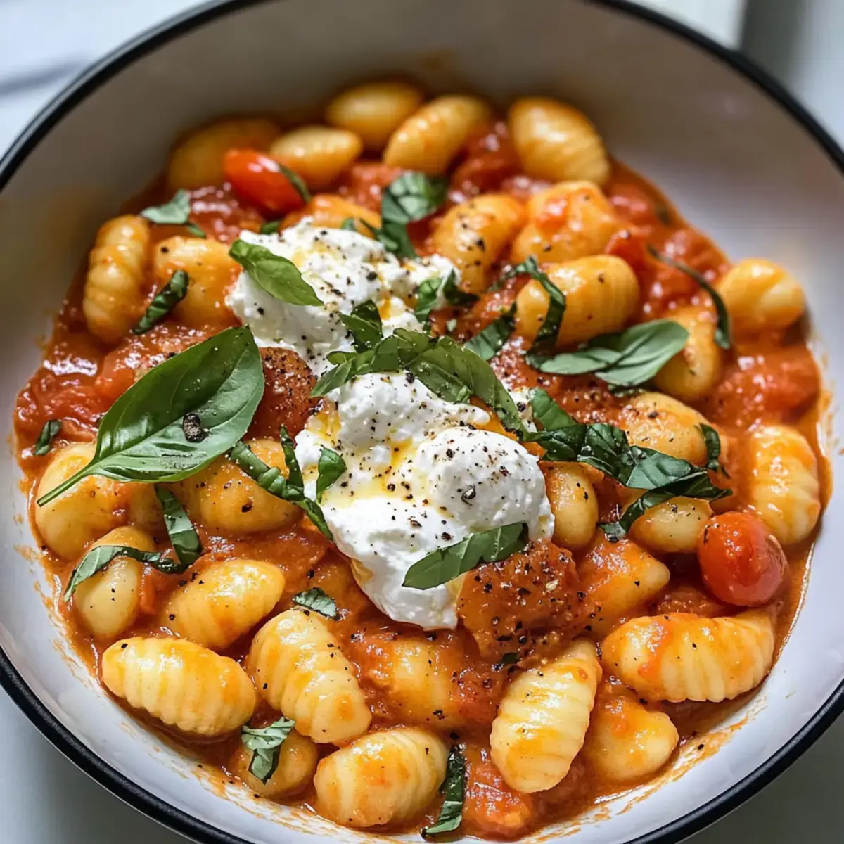 Cremige Tomaten Gnocchi Burrata