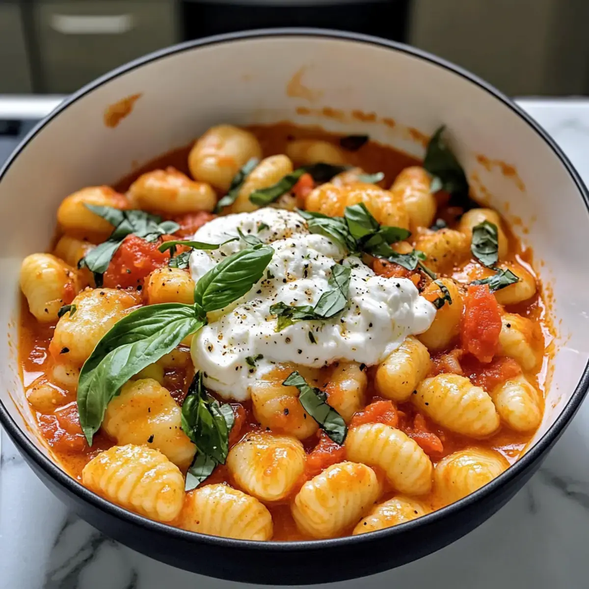 Cremige Tomaten Gnocchi Burrata