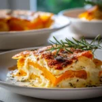 Cremiger Kuerbis Kartoffel Auflauf