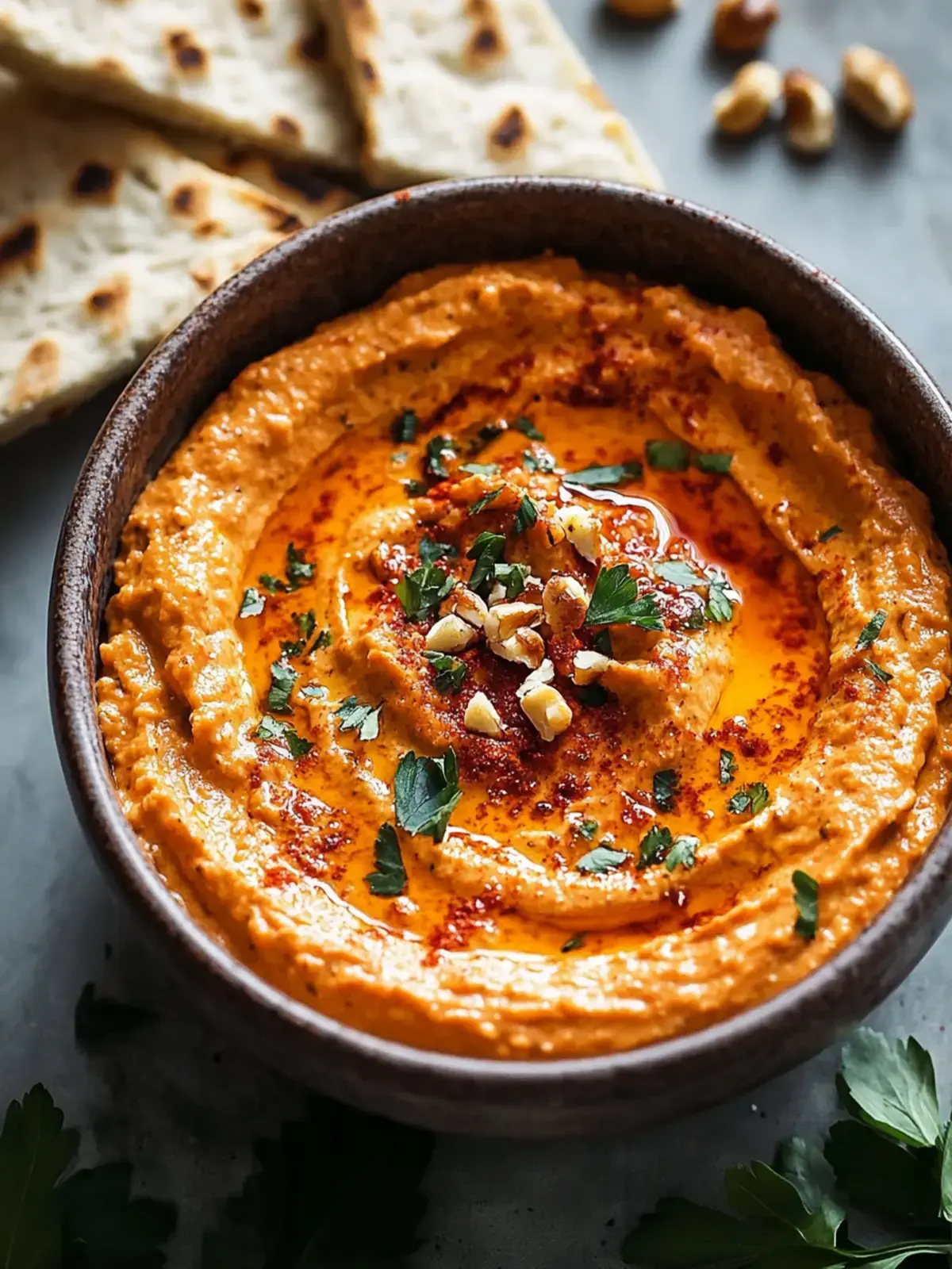 Cremiger Rote Paprika Walnuss Dip