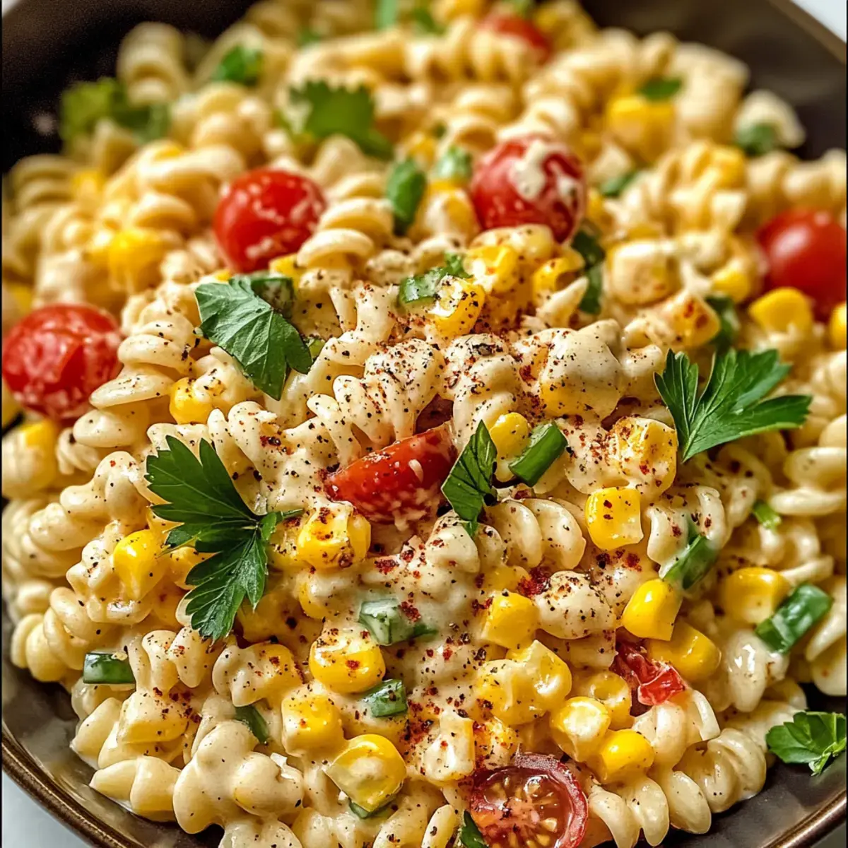 Cremiger Straßenmais-Pasta-Salat