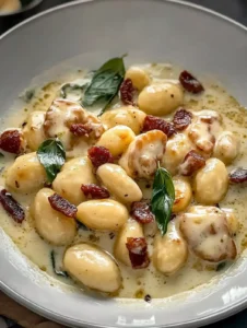 Cremiges Hähnchen mit Gnocchi