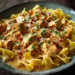 Cremiges Hyhnchenragout mit Bandnudeln 2