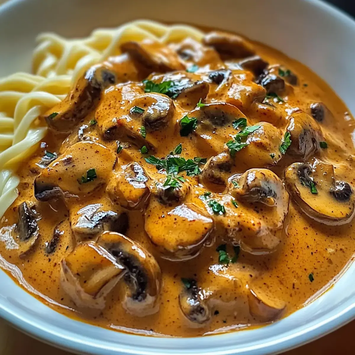 Cremiges Ungarisches Pilz-Paprikasch