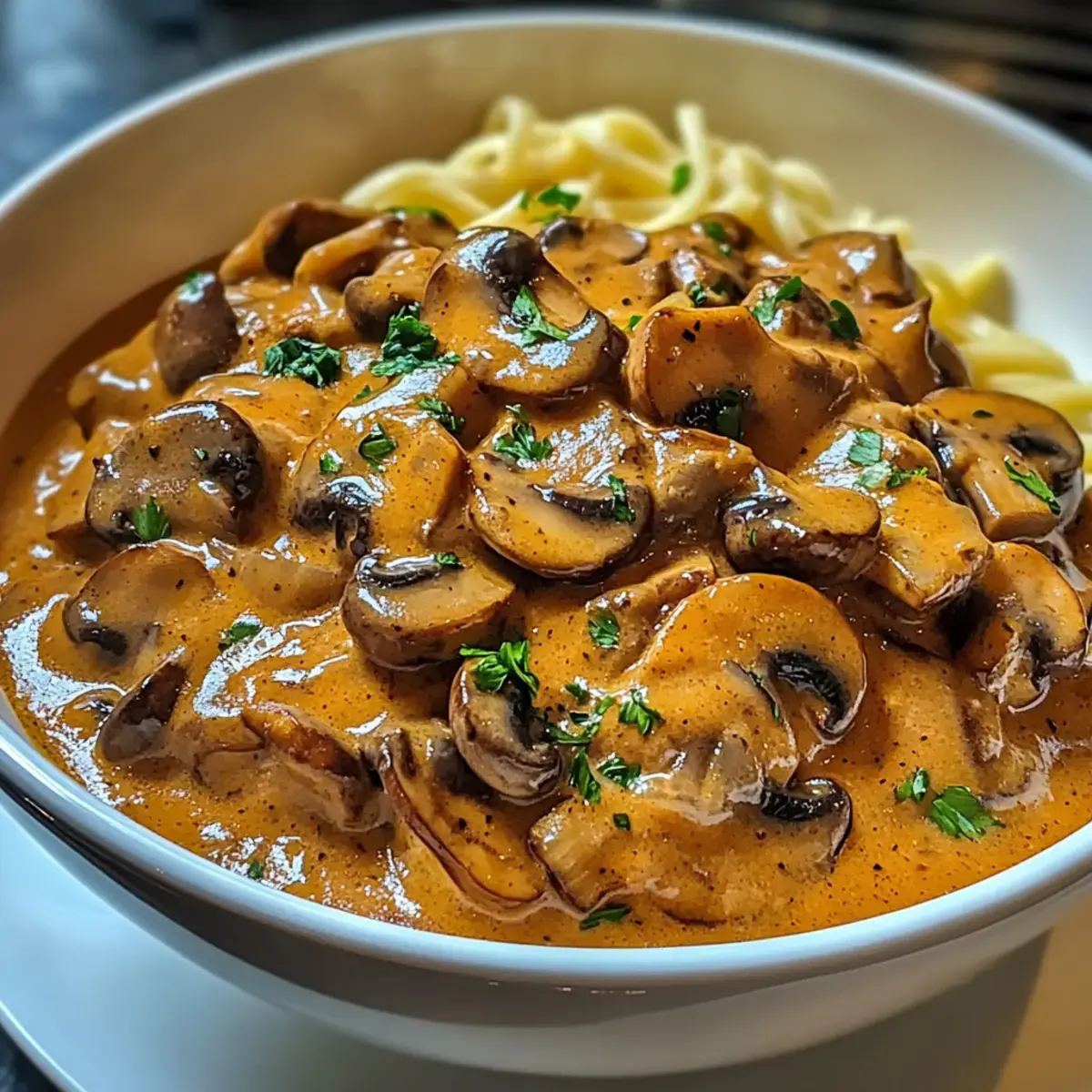 Cremiges Ungarisches Pilz-Paprikasch