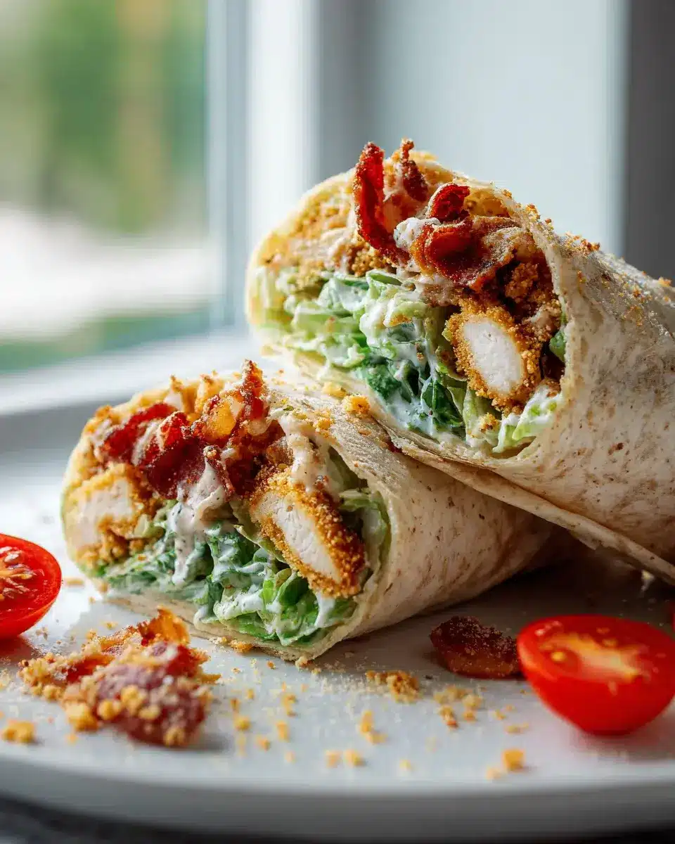 Crispy Chicken Caesar Wraps