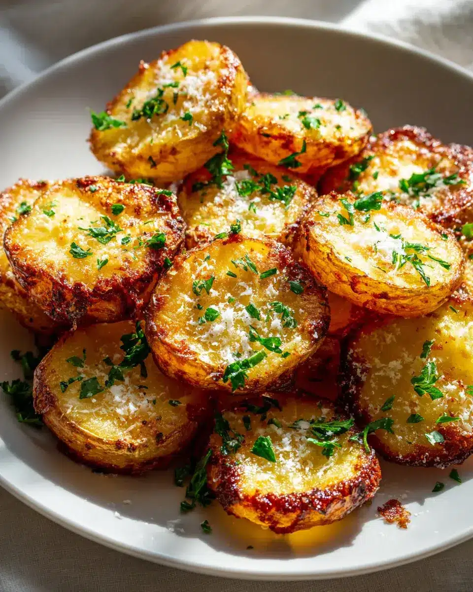 Crispy Garlic Butter Potato Rounds