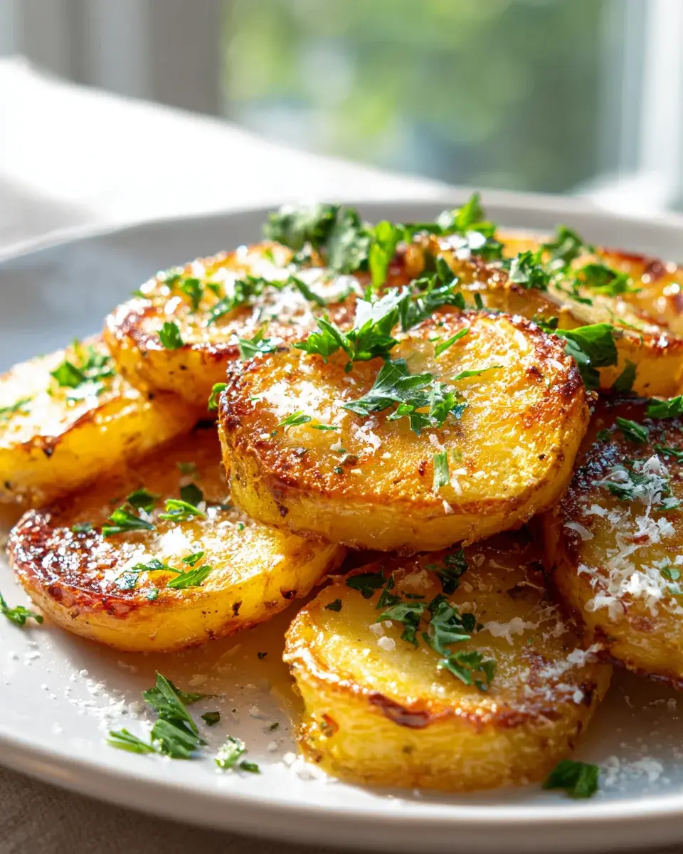 Crispy Garlic Butter Potato Rounds