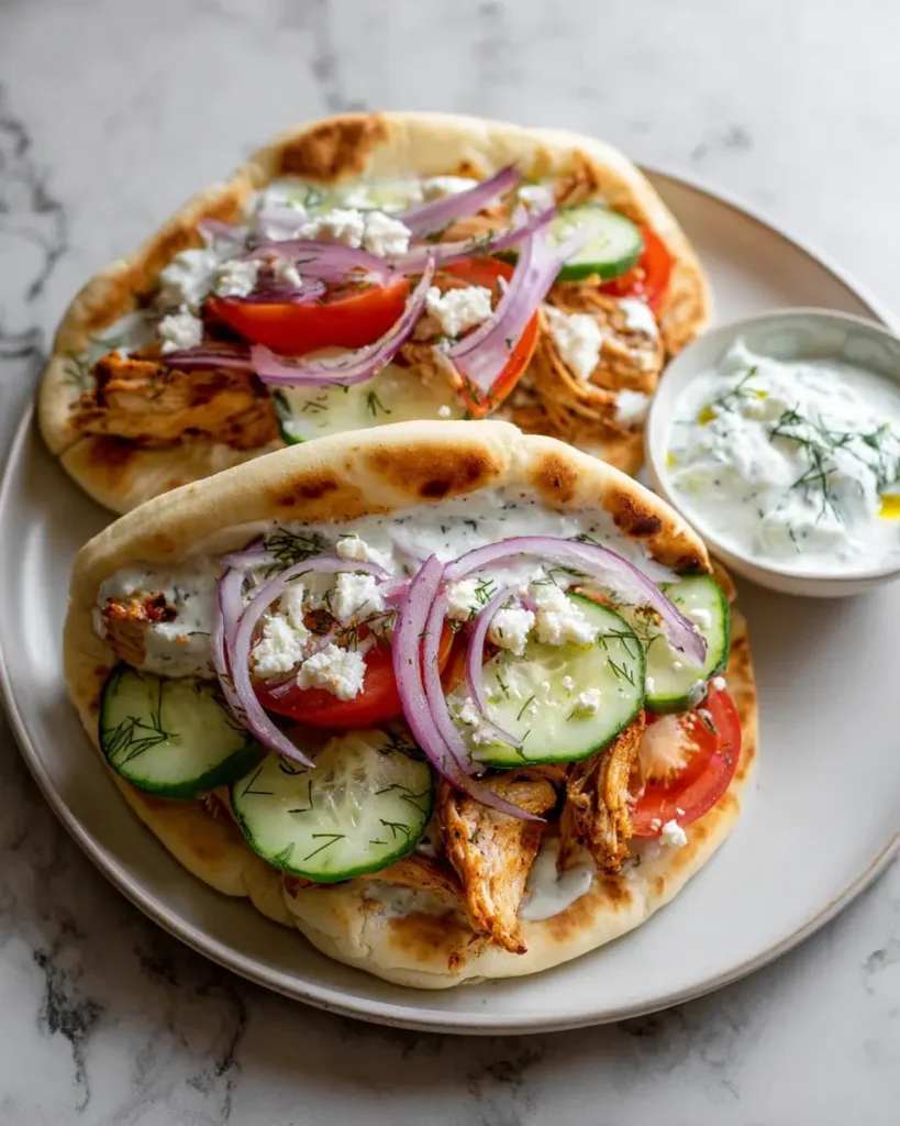 Crockpot Griechische Hähnchen-Pitas mit Tzatziki Rezept – Tastelle