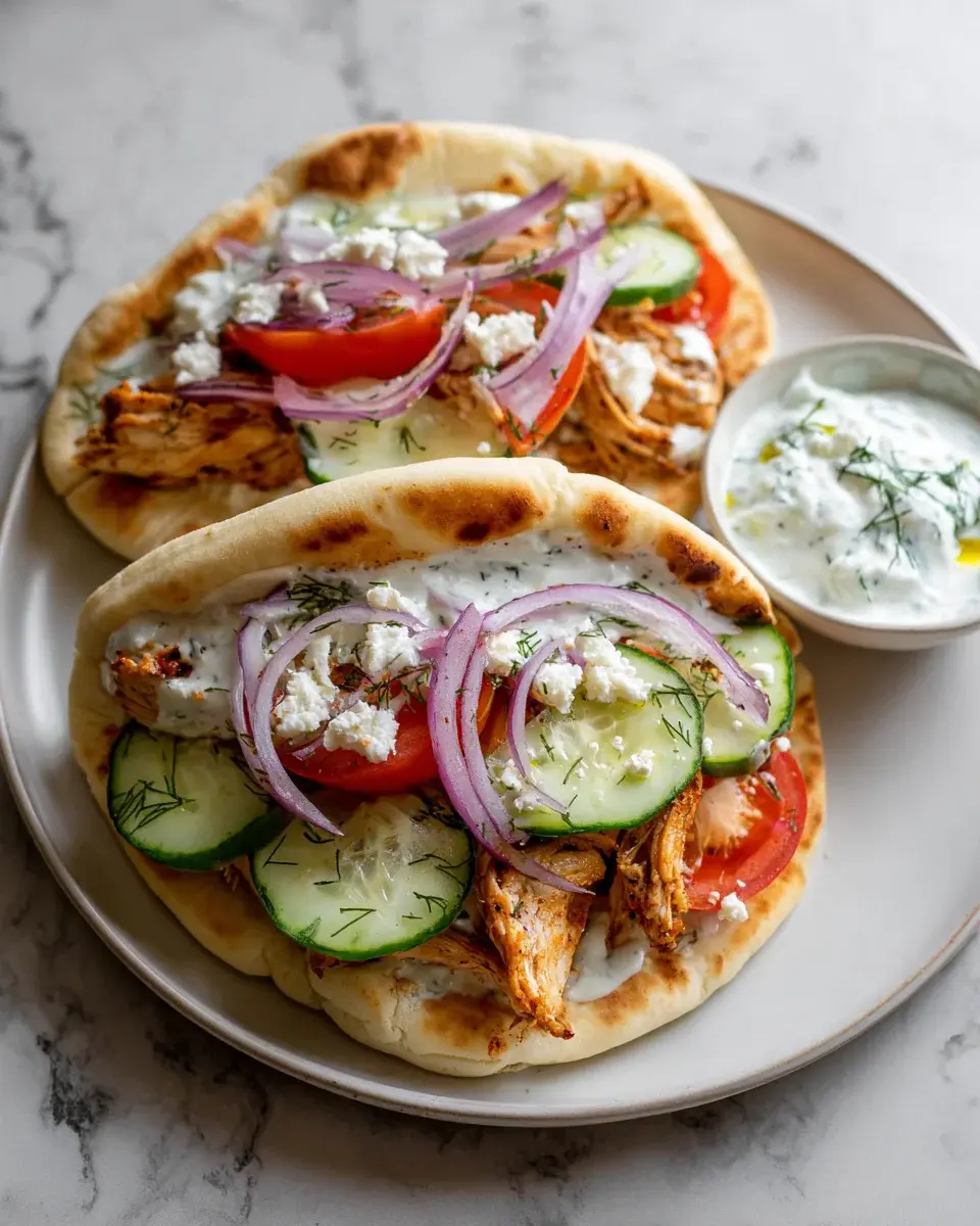 Crockpot Griechische Hyhnchen Pitas