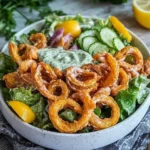 Curly Fries Salat mit cremigem Dressing