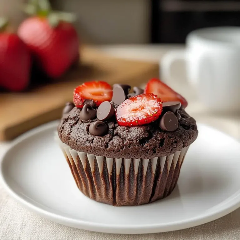 Doppelte Schokoladen-Erdbeermuffins