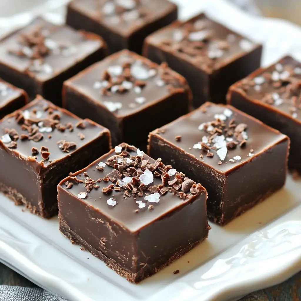 Dunkle Schokoladen Meersalz Fudge