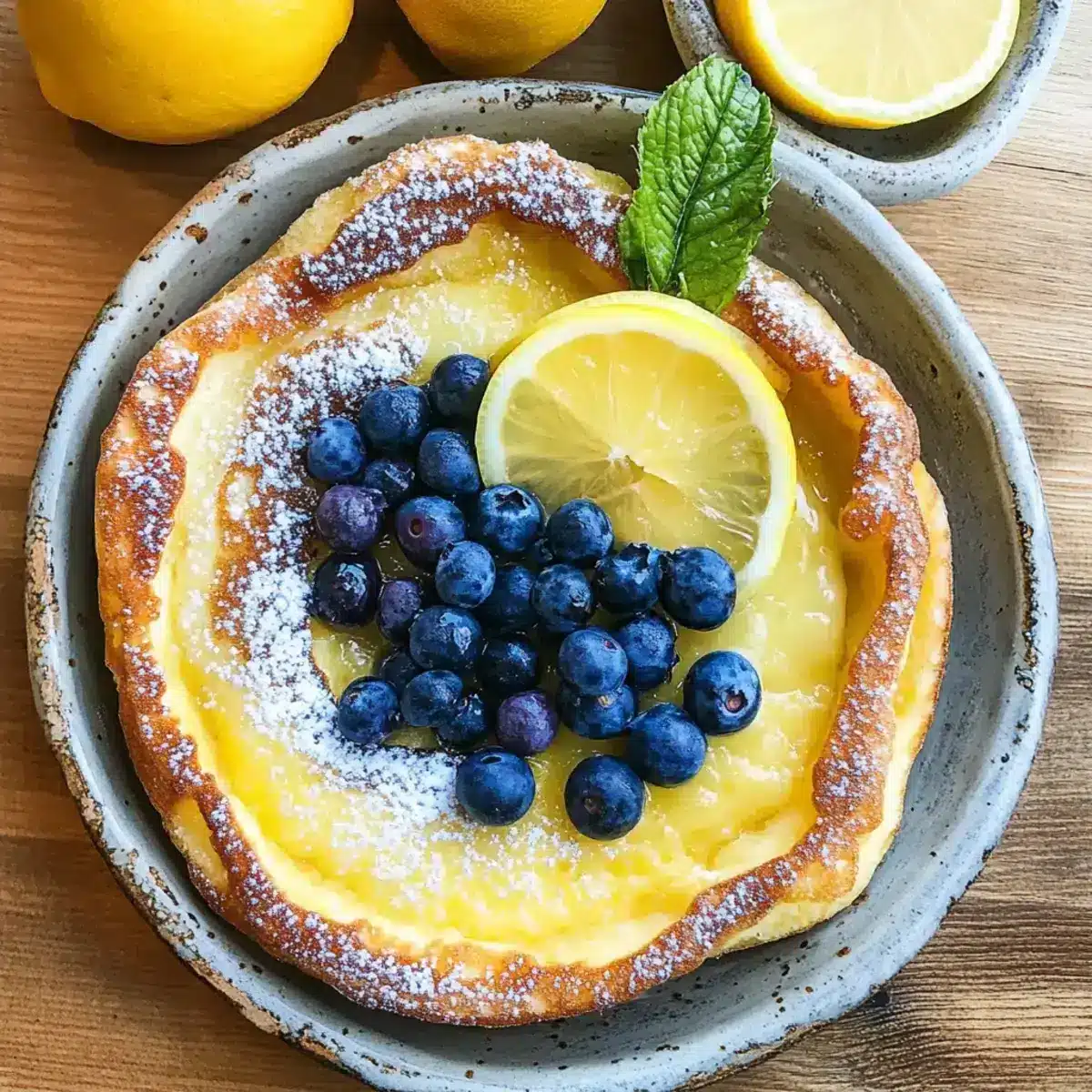 Dutch Babies Zitronencreme Heidelbeeren