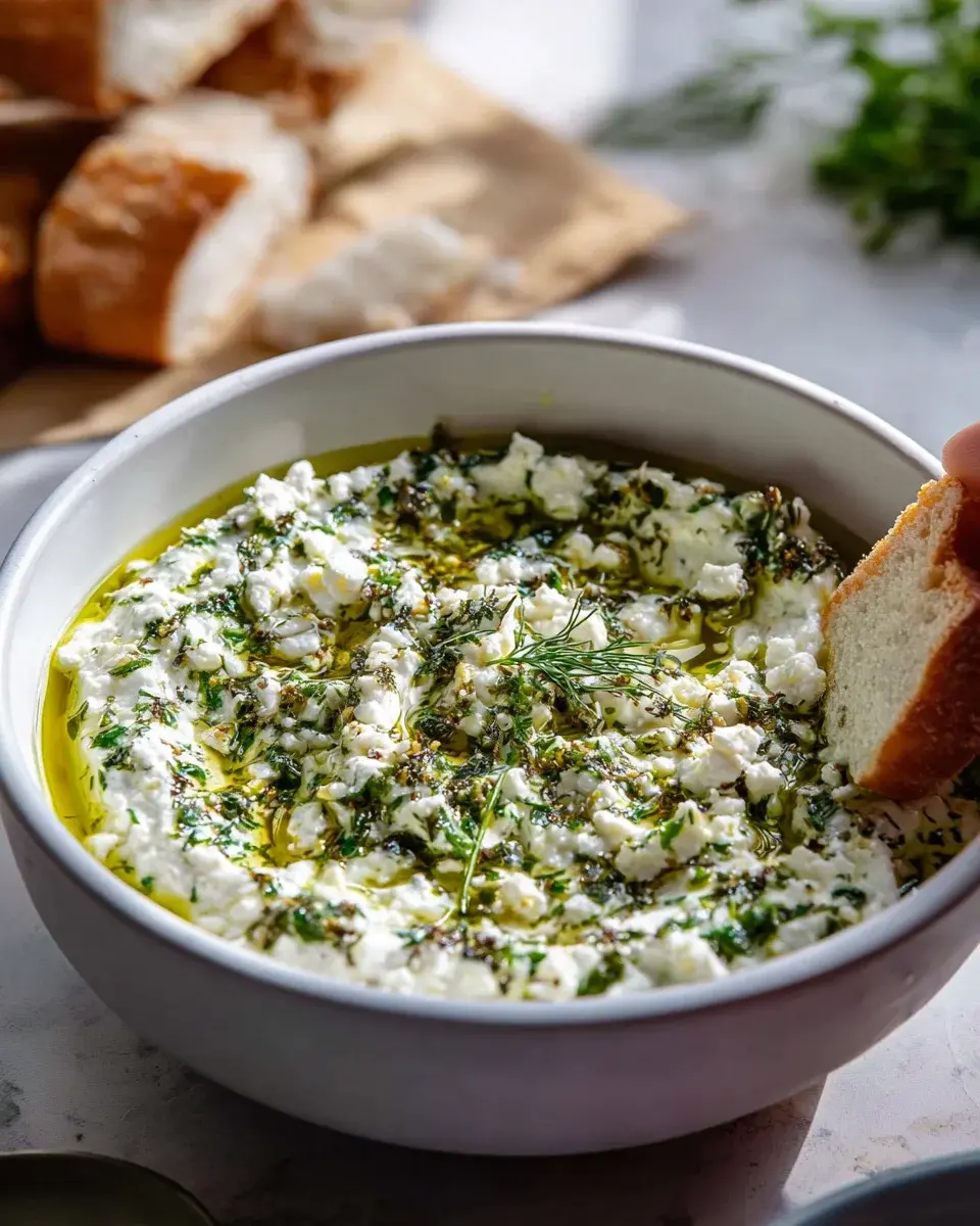Easy Herb And Feta Olive Oil Dip Rezept